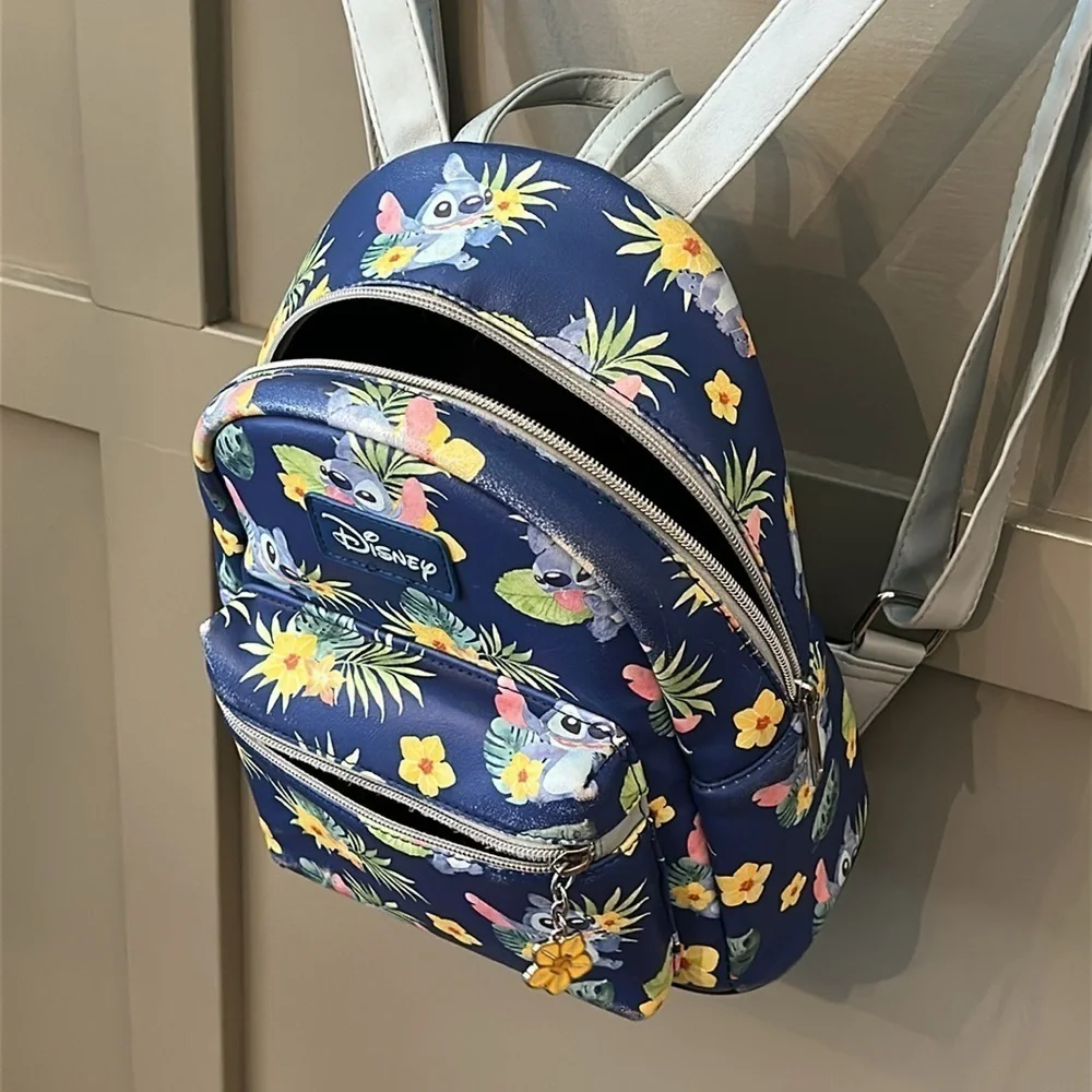 Loungefly Disney Lilo & Stitch Tropical Stitch Mini Backpack Blue Faux Leather